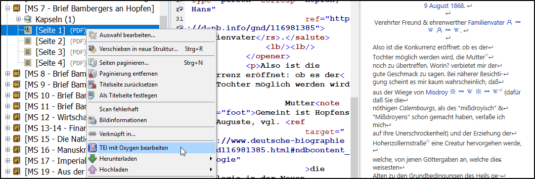 Bild zu Transkription mit TEI